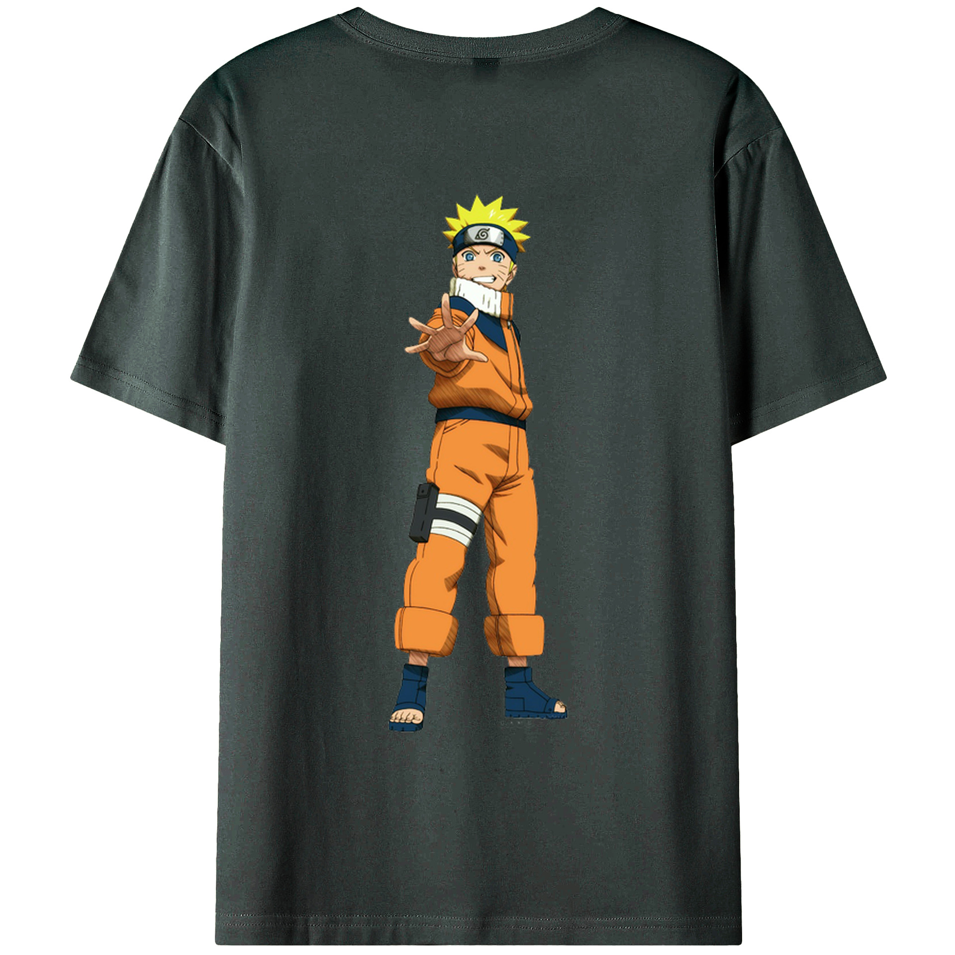 （画像用） NARUTO -ナルト- うずまき ナルト Uzumaki Naruto 綿100％ メンズ半袖Tシャツ（バックプリント） 通気性
